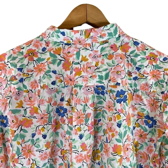 St. Johns Bay Colorful Floral Button Up Shirt Plus XXL 100% Cotton Long Sleeves - Picture 5 of 6